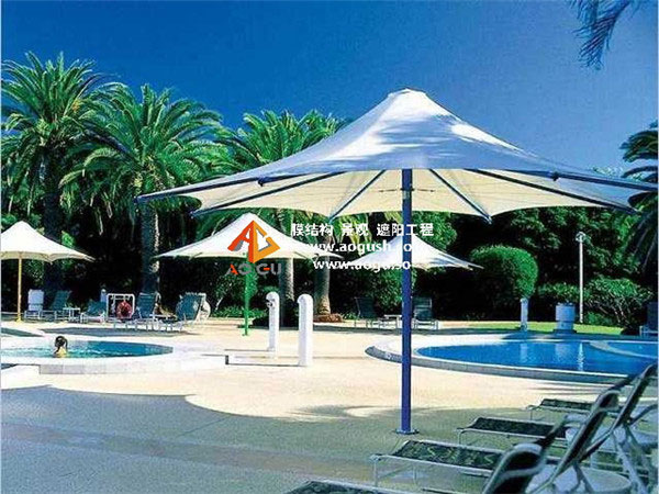 泳池景观遮阳中柱伞